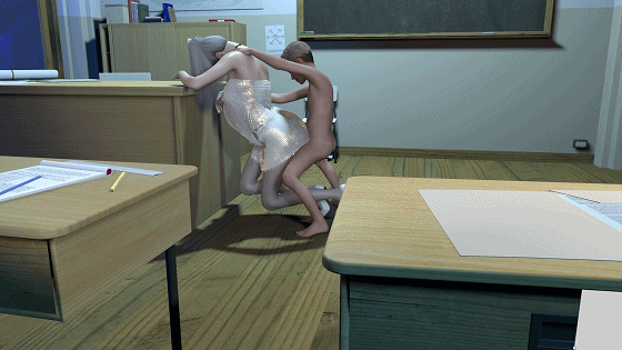 [3D] fengying:淫乱教室-小马大车 让人无法专注学习的白丝美腿教师 [2.2G]-1.gif